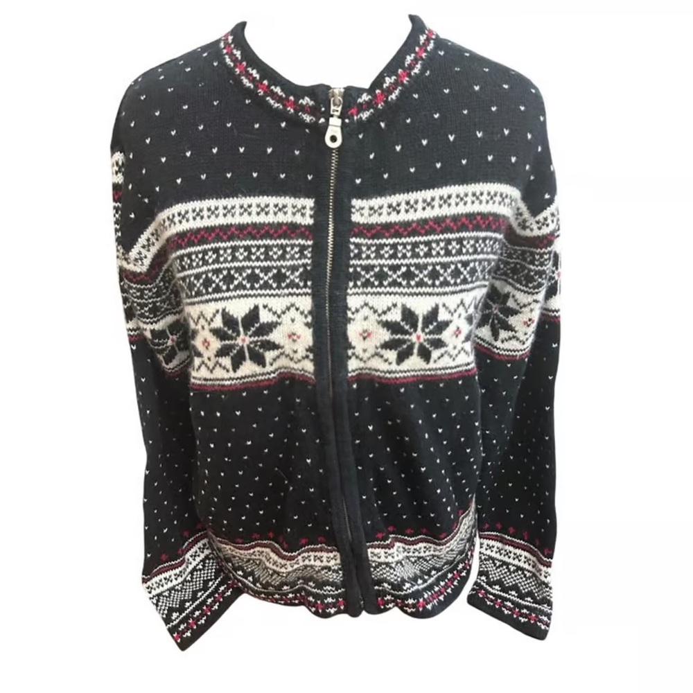 Studio Works Festive Black and White Cardigan